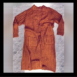 No Boundaries | Burnt Orange | Long | Knit Cardigan | Pockets 
Medium